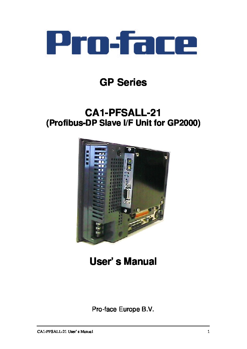 First Page Image of CA1_PFSALL_21 User Manual.pdf